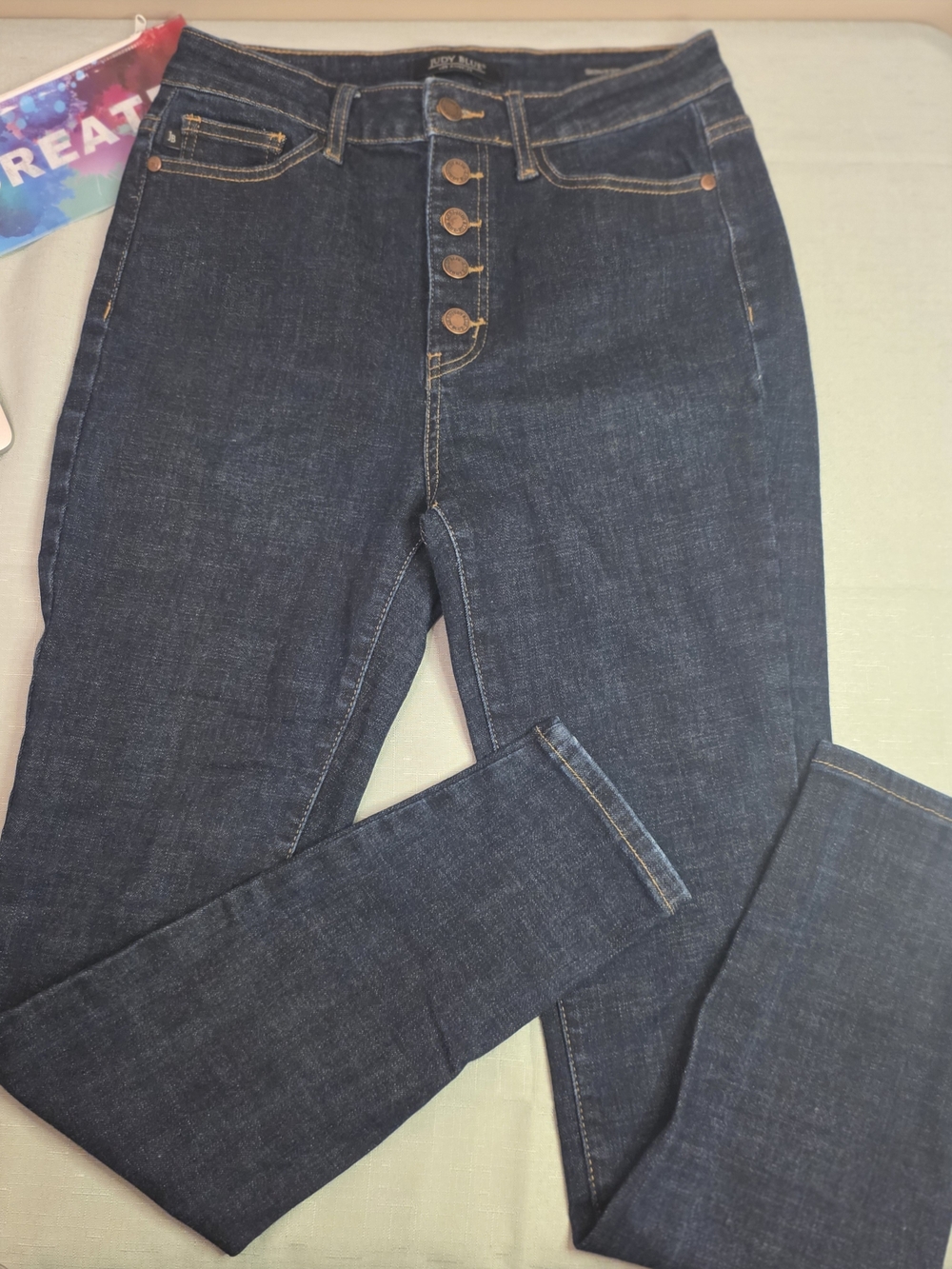 Judy Blue Dark Blue High-Rise Button-Fly Jeans Size 9/29